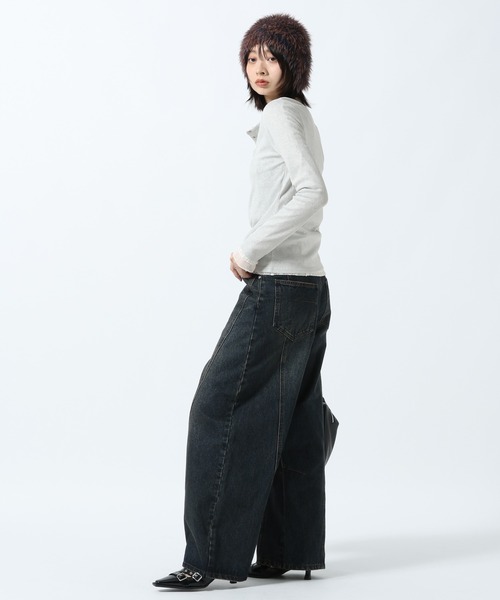 PAGEBOY（ページボーイ）の「ラメカットヘンリー2WAYロングスリーブ（Tシャツ/カットソー・レディース・オフホワイト/シルバー/ブルー・FREE）」の9枚目の写真