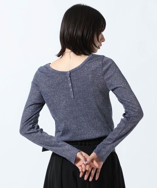 PAGEBOY（ページボーイ）の「ラメカットヘンリー2WAYロングスリーブ（Tシャツ/カットソー・レディース・オフホワイト/シルバー/ブルー・FREE）」の12枚目の写真