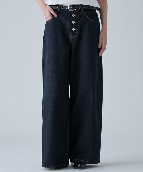 VELNUS（ベルナス）の「【VELNUS】【12oz】Wide Straight Button-Fly Denim Pants /ワイドストレート ボタンフライ デニムパンツ（デニムパンツ・メンズ・ブラック/インディゴブルー/ナチュラル・L/M/S）」の3枚目の写真