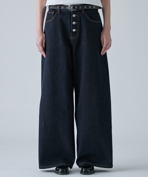 VELNUS（ベルナス）の「【VELNUS】【12oz】Wide Straight Button-Fly Denim Pants /ワイドストレート ボタンフライ デニムパンツ（デニムパンツ・メンズ・ブラック/インディゴブルー/ナチュラル・L/M/S）」の4枚目の写真
