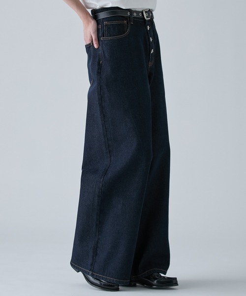 VELNUS（ベルナス）の「【VELNUS】【12oz】Wide Straight Button-Fly Denim Pants /ワイドストレート ボタンフライ デニムパンツ（デニムパンツ・メンズ・ブラック/インディゴブルー/ナチュラル・L/M/S）」の6枚目の写真