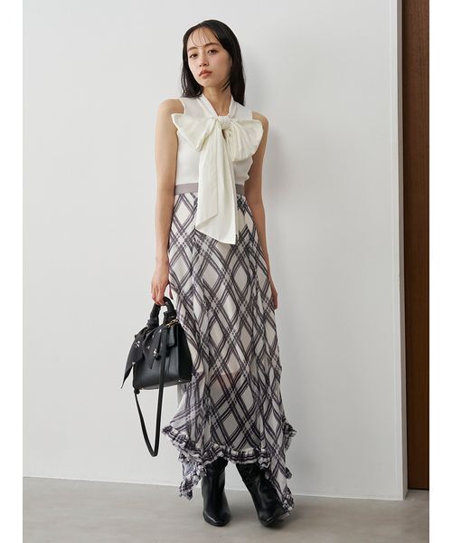 SNIDEL(スナイデル)の「スカーフパッドロックバッグ(ショルダーバッグ・レディース・ブラック/ネイビー/ベージュ・F)」の22枚目の写真