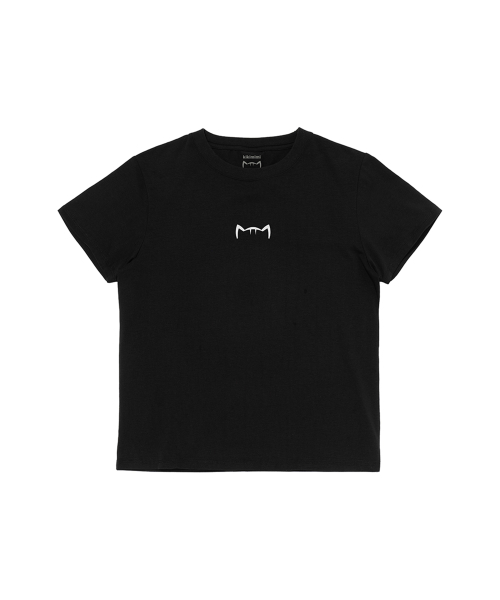 KIKIMIMI(キキミミ)の「クロップキティセンターロゴTシャツ(ブラック)(Tシャツ/カットソー・レディース・ブラック・FREE)」の2枚目の写真