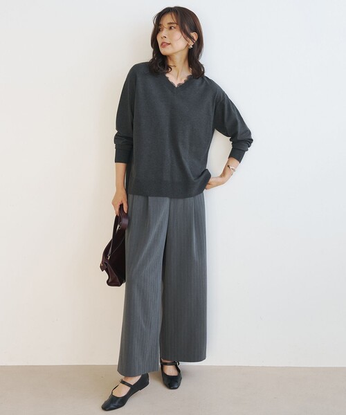 UNFILO(アンフィーロ)の「スタメンワイドパンツ(その他パンツ・レディース・黄土色系/ブラック系/グレー系1・X-LARGE)」の15枚目の写真