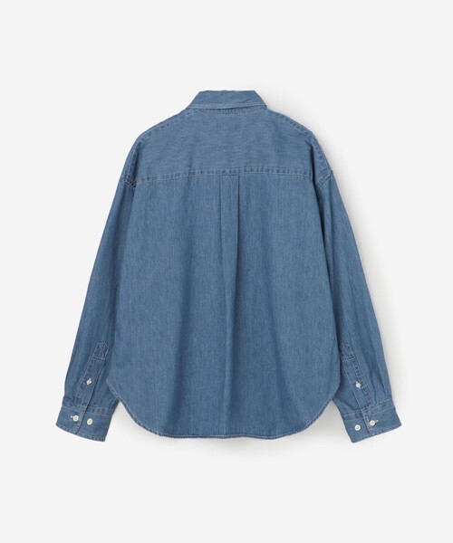 GYMPHLEX(ジムフレックス)の「Gymphlex | ライトデニム ショートボタンダウン長袖シャツ WOMEN(シャツ/ブラウス・レディース・ブルー・12)」の3枚目の写真