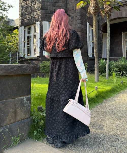 w closet(ダブルクローゼット)の「Am フリルジャガードキャミワンピース(ワンピース・レディース・イエロー/ブラック/ピンク・FREE)」の20枚目の写真