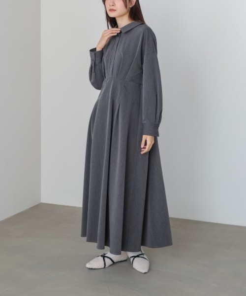 Bab(バブ)の「【選べるサイズ展開】2WAYウエストタックシャツワンピース(シャツワンピース・レディース・チャコールグレー/ブラウン・MEDIUM/SMALL)」の1枚目の写真