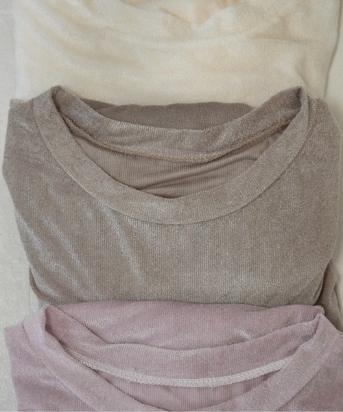 lawgy（ラウジー）の「soft touch lightweight crewneck tops / ソフトタッチライトウェイトクルーネックトップス（Tシャツ/カットソー・レディース・アイボリー/ピンク系/ベージュ系・FREE）」の19枚目の写真