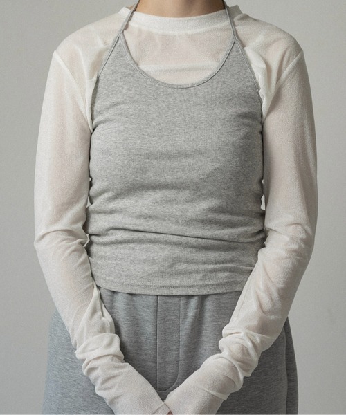 lawgy（ラウジー）の「soft touch lightweight crewneck tops / ソフトタッチライトウェイトクルーネックトップス（Tシャツ/カットソー・レディース・アイボリー/ピンク系/ベージュ系・FREE）」の10枚目の写真
