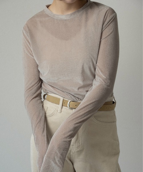 lawgy（ラウジー）の「soft touch lightweight crewneck tops / ソフトタッチライトウェイトクルーネックトップス（Tシャツ/カットソー・レディース・アイボリー/ピンク系/ベージュ系・FREE）」の15枚目の写真