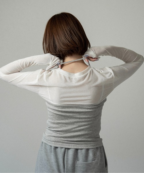 lawgy（ラウジー）の「soft touch lightweight crewneck tops / ソフトタッチライトウェイトクルーネックトップス（Tシャツ/カットソー・レディース・アイボリー/ピンク系/ベージュ系・FREE）」の11枚目の写真