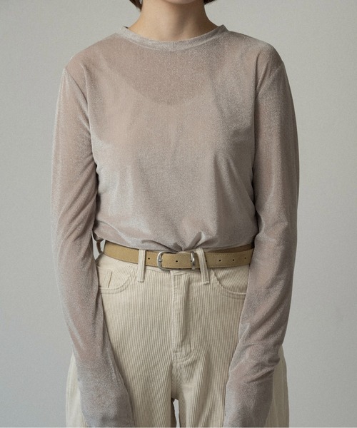 lawgy（ラウジー）の「soft touch lightweight crewneck tops / ソフトタッチライトウェイトクルーネックトップス（Tシャツ/カットソー・レディース・アイボリー/ピンク系/ベージュ系・FREE）」の16枚目の写真