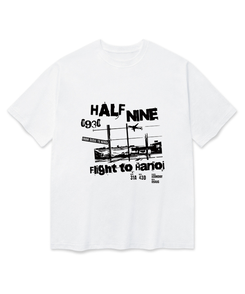 HALFNINE(ハーフナイン)の「空港 半袖Tシャツ F05BRD_HBX11077(Tシャツ/カットソー・メンズ・ブルー/ブラック/ホワイト/グレー系その他・S/M/L/XL)」の2枚目の写真