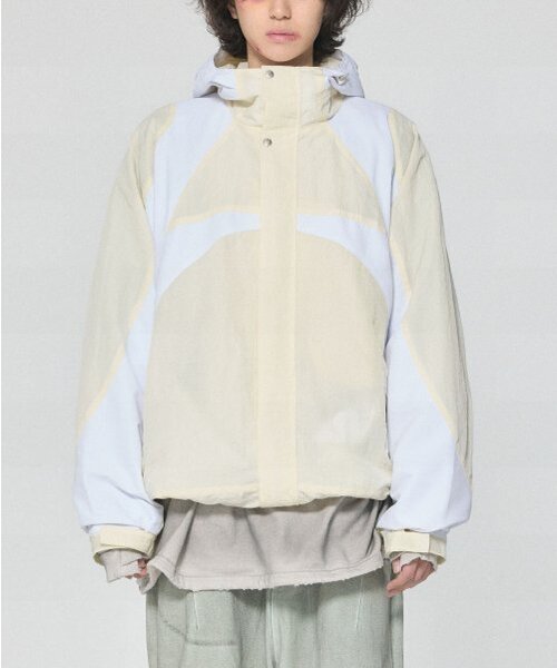 SCHISM INDUCING(スキズムインデューシング)の「BIKER SHELL PARKA VER.2, EGG SHELL(ナイロンジャケット・メンズ・その他・LARGE)」の1枚目の写真