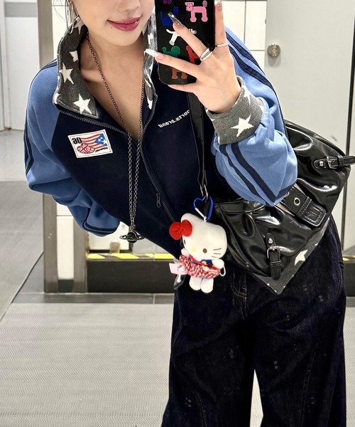 AsheKsha(アシクシャ)の「配色ラグランジップアウター(その他アウター・レディース・ネイビー・M/S)」の10枚目の写真