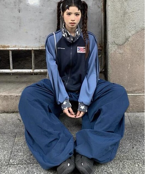 AsheKsha(アシクシャ)の「配色ラグランジップアウター(その他アウター・レディース・ネイビー・M/S)」の12枚目の写真