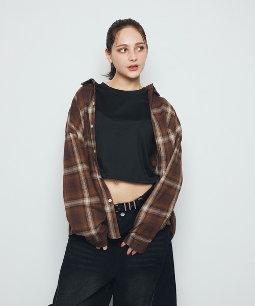 DAZE(デイズ)の「オンブレチェック オーバーサイズネルシャツ(シャツ/ブラウス・メンズ・ブラウン系/レッド系/ピンク系・SMALL/LARGE/MEDIUM)」の16枚目の写真