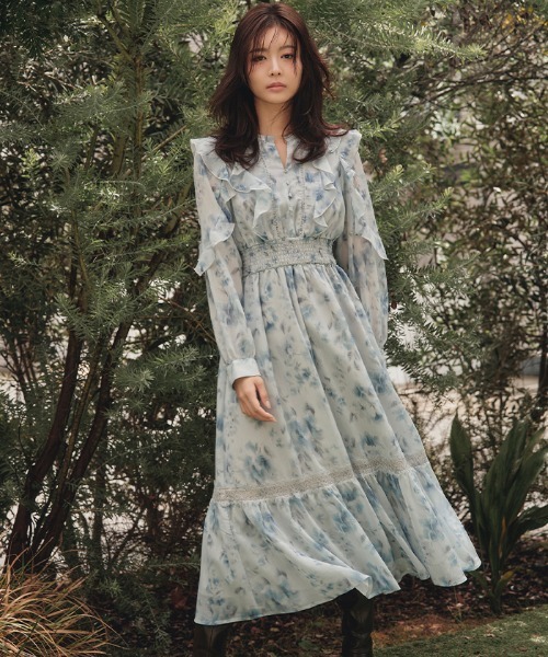 JILL by JILL STUART(ジルバイジルスチュアート)の「レース切り替えフラワーワンピース(ワンピース・レディース・ブルー系その他/レッド系その他/ピンク系その他・FREE)」の2枚目の写真