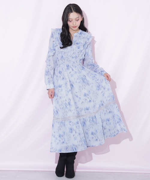 JILL by JILL STUART(ジルバイジルスチュアート)の「レース切り替えフラワーワンピース(ワンピース・レディース・ブルー系その他/レッド系その他/ピンク系その他・FREE)」の9枚目の写真
