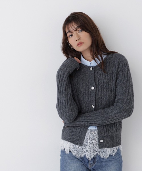 NATURAL BEAUTY BASIC（ナチュラルビューティーベーシック）の「裾レースシャツ（シャツ/ブラウス・レディース・ブルー系その他2/ベージュ系その他/ホワイト系その他・FREE）」の13枚目の写真
