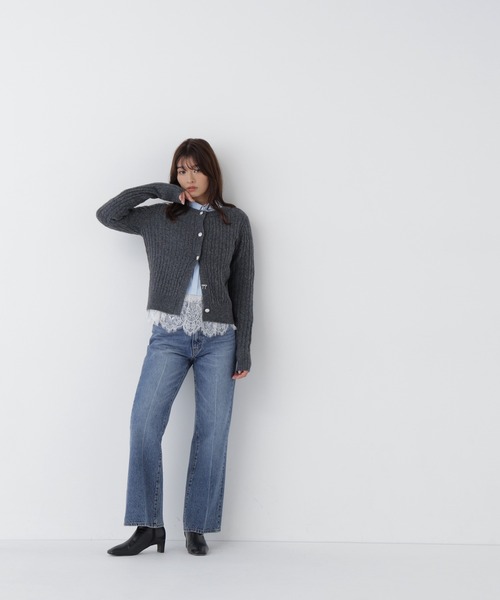 NATURAL BEAUTY BASIC（ナチュラルビューティーベーシック）の「裾レースシャツ（シャツ/ブラウス・レディース・ブルー系その他2/ベージュ系その他/ホワイト系その他・FREE）」の8枚目の写真