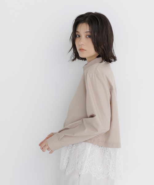 NATURAL BEAUTY BASIC（ナチュラルビューティーベーシック）の「裾レースシャツ（シャツ/ブラウス・レディース・ブルー系その他2/ベージュ系その他/ホワイト系その他・FREE）」の15枚目の写真