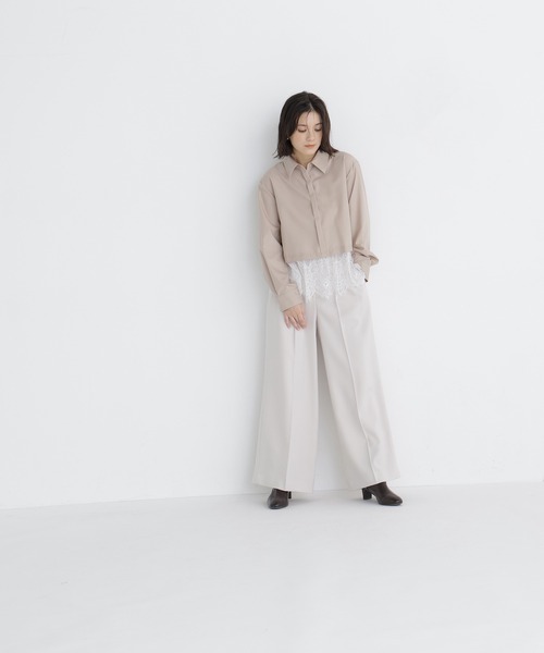 NATURAL BEAUTY BASIC（ナチュラルビューティーベーシック）の「裾レースシャツ（シャツ/ブラウス・レディース・ブルー系その他2/ベージュ系その他/ホワイト系その他・FREE）」の18枚目の写真