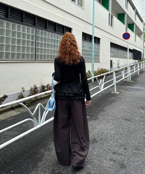CIAOPANIC(チャオパニック)の「ティアードフリルヘムリブトップス(Tシャツ/カットソー・レディース・ブラック/ホワイト・ONE SIZE)」の16枚目の写真
