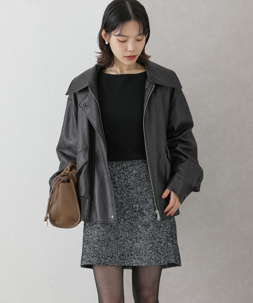La TOTALITE（ラトータリテ）の「LVIR / ルヴィエール FAUX LEATHER ブルゾン（ブルゾン・レディース・ブラック・FREE）」の14枚目の写真