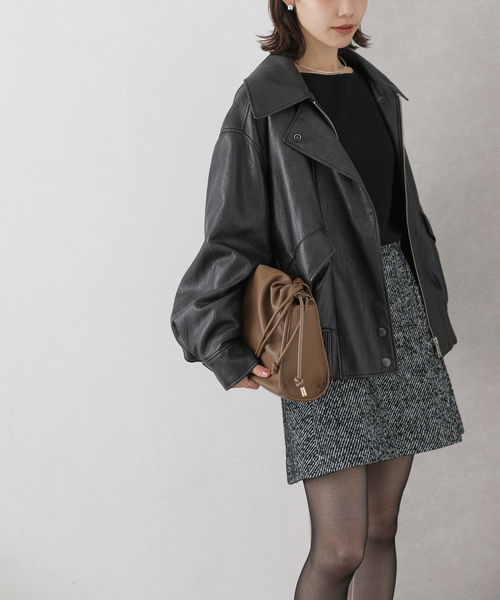 La TOTALITE（ラトータリテ）の「LVIR / ルヴィエール FAUX LEATHER ブルゾン（ブルゾン・レディース・ブラック・FREE）」の15枚目の写真