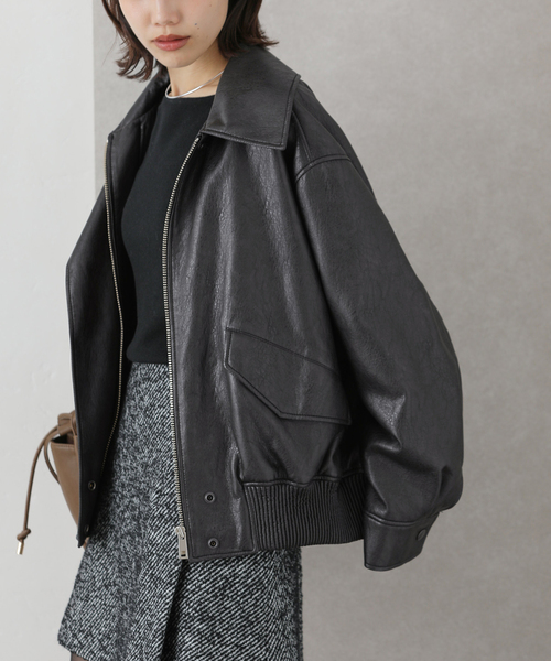 La TOTALITE（ラトータリテ）の「LVIR / ルヴィエール FAUX LEATHER ブルゾン（ブルゾン・レディース・ブラック・FREE）」の18枚目の写真
