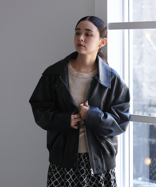 La TOTALITE（ラトータリテ）の「LVIR / ルヴィエール FAUX LEATHER ブルゾン（ブルゾン・レディース・ブラック・FREE）」の21枚目の写真