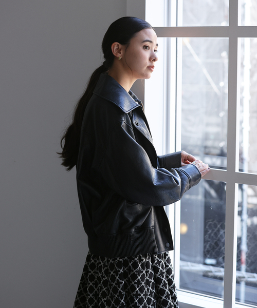 La TOTALITE（ラトータリテ）の「LVIR / ルヴィエール FAUX LEATHER ブルゾン（ブルゾン・レディース・ブラック・FREE）」の3枚目の写真