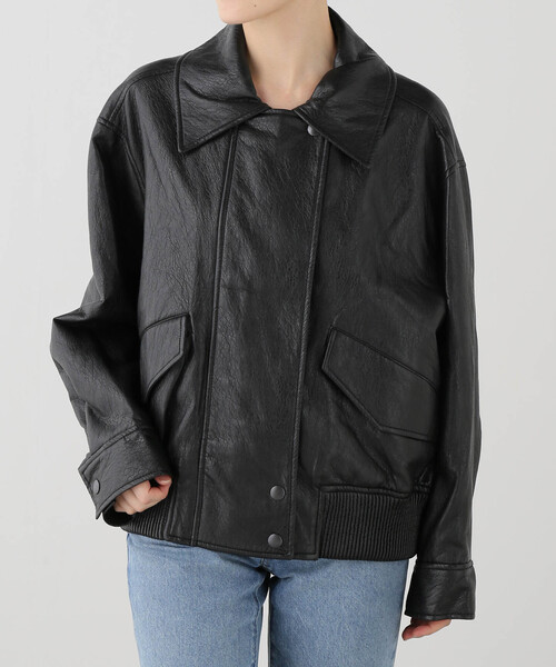 La TOTALITE（ラトータリテ）の「LVIR / ルヴィエール FAUX LEATHER ブルゾン（ブルゾン・レディース・ブラック・FREE）」の5枚目の写真
