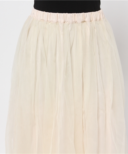 Re:EDIT（リエディ）の「ロング丈ダブルチュールボリュームスカート/シアースカート[Re:EDIT/リエディ]（スカート・レディース・ブラック/アイボリー/カーキ/ネイビー/グレー/ブラウン/モカ・MEDIUM/LARGE）」の11枚目の写真