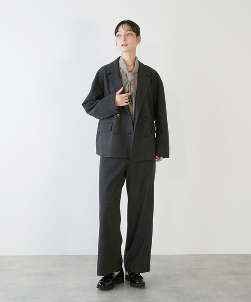 LOGEMENT DE CLAIRE(ロジュモンドクレール)の「【LOURMARIN】ダブルブレストジャケット(その他アウター・レディース・ライトグレー/ホワイト×ブラック/ブラウン系その他/チャコールグレー・FREE)」の21枚目の写真