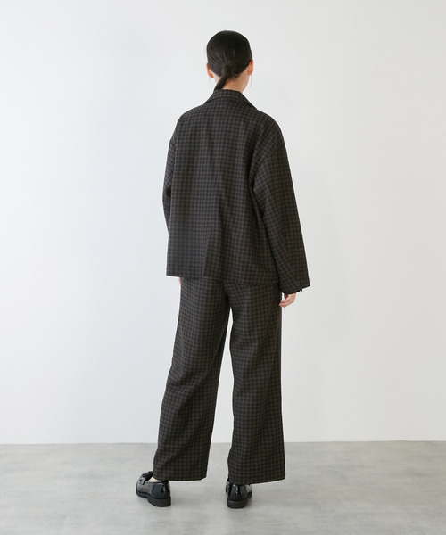 LOGEMENT DE CLAIRE(ロジュモンドクレール)の「【LOURMARIN】ダブルブレストジャケット(その他アウター・レディース・ライトグレー/ホワイト×ブラック/ブラウン系その他/チャコールグレー・FREE)」の10枚目の写真