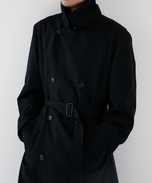 CITY TOKYO(シティトウキョウ)の「【CITY TOKYO/シティートーキョー】Wool gabardine トレンチコート(トレンチコート・メンズ・ブラック/ベージュ・1/2)」の2枚目の写真