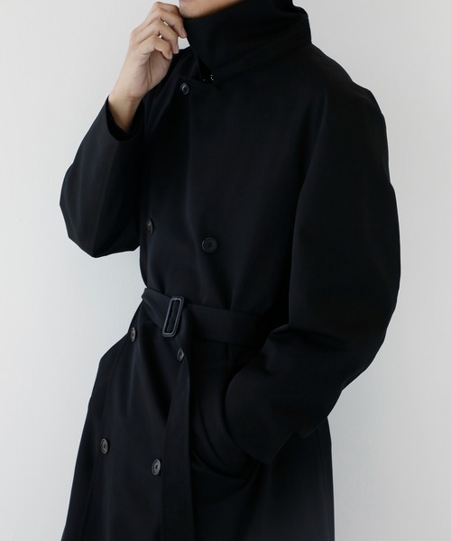CITY TOKYO(シティトウキョウ)の「【CITY TOKYO/シティートーキョー】Wool gabardine トレンチコート(トレンチコート・メンズ・ブラック/ベージュ・1/2)」の5枚目の写真