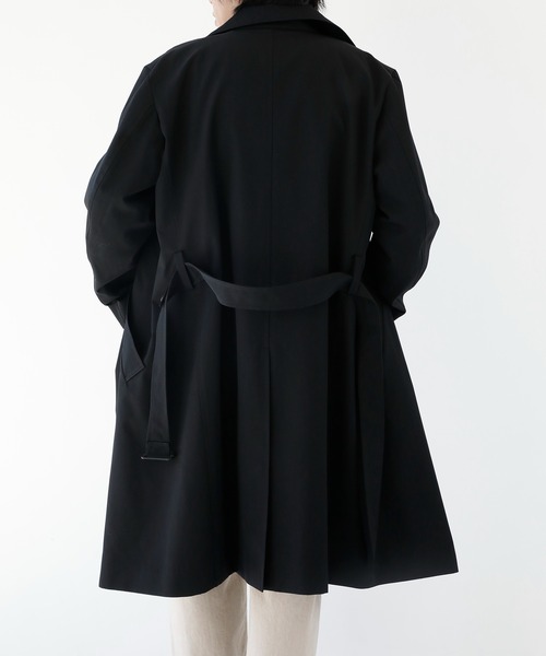 CITY TOKYO(シティトウキョウ)の「【CITY TOKYO/シティートーキョー】Wool gabardine トレンチコート(トレンチコート・メンズ・ブラック/ベージュ・1/2)」の6枚目の写真