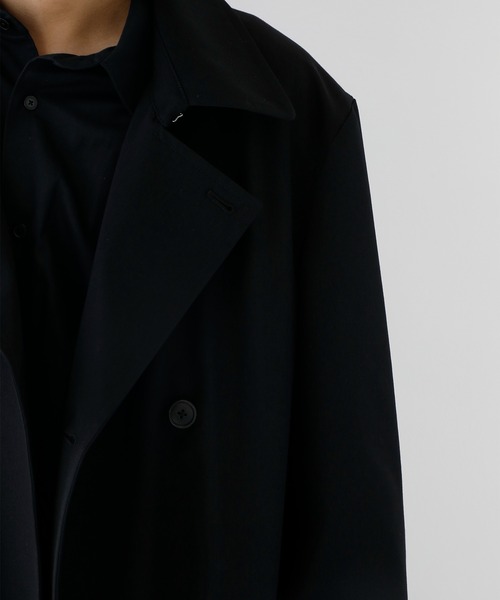 CITY TOKYO(シティトウキョウ)の「【CITY TOKYO/シティートーキョー】Wool gabardine トレンチコート(トレンチコート・メンズ・ブラック/ベージュ・1/2)」の7枚目の写真