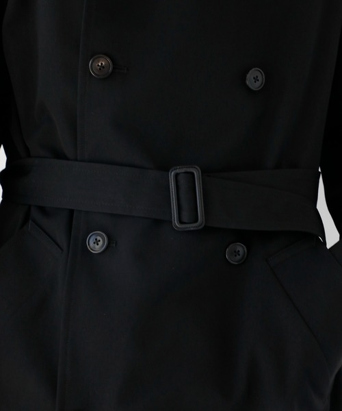 CITY TOKYO(シティトウキョウ)の「【CITY TOKYO/シティートーキョー】Wool gabardine トレンチコート(トレンチコート・メンズ・ブラック/ベージュ・1/2)」の9枚目の写真