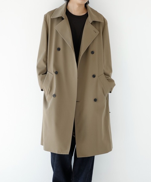 CITY TOKYO(シティトウキョウ)の「【CITY TOKYO/シティートーキョー】Wool gabardine トレンチコート(トレンチコート・メンズ・ブラック/ベージュ・1/2)」の11枚目の写真