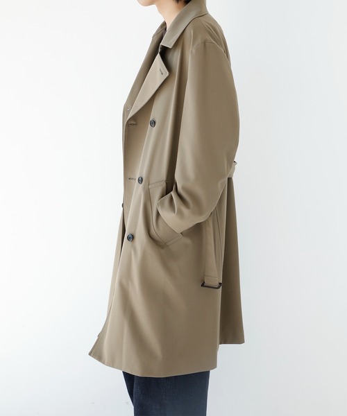CITY TOKYO(シティトウキョウ)の「【CITY TOKYO/シティートーキョー】Wool gabardine トレンチコート(トレンチコート・メンズ・ブラック/ベージュ・1/2)」の13枚目の写真