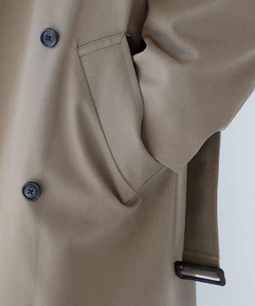 CITY TOKYO(シティトウキョウ)の「【CITY TOKYO/シティートーキョー】Wool gabardine トレンチコート(トレンチコート・メンズ・ブラック/ベージュ・1/2)」の17枚目の写真