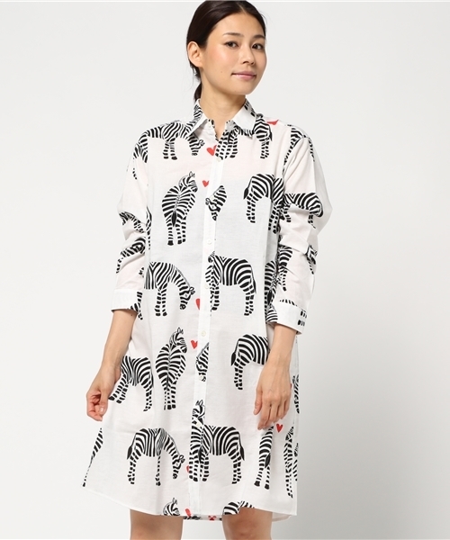 Bohemians ボヘミアンズ の Bohemians ボヘミアンズ 別注love Zebra Shirts Onepiece 4 シャツ ワンピース Wear