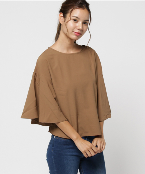 earth music&ecology（アースミュージックアンドエコロジー）の「【2016Autumn】ラッフルスリーブバックリボンプルオーバー（Tシャツ/カットソー・レディース・ネイビー/ダークグリーン/バーガンディー/キャメル・FREE）」の14枚目の写真