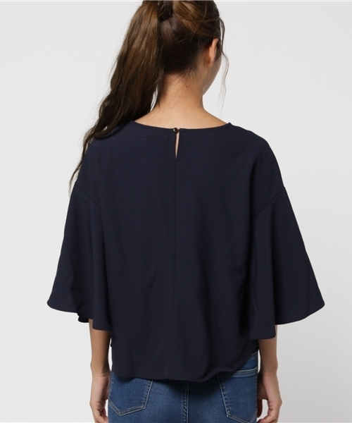 earth music&ecology（アースミュージックアンドエコロジー）の「【2016Autumn】ラッフルスリーブバックリボンプルオーバー（Tシャツ/カットソー・レディース・ネイビー/ダークグリーン/バーガンディー/キャメル・FREE）」の7枚目の写真