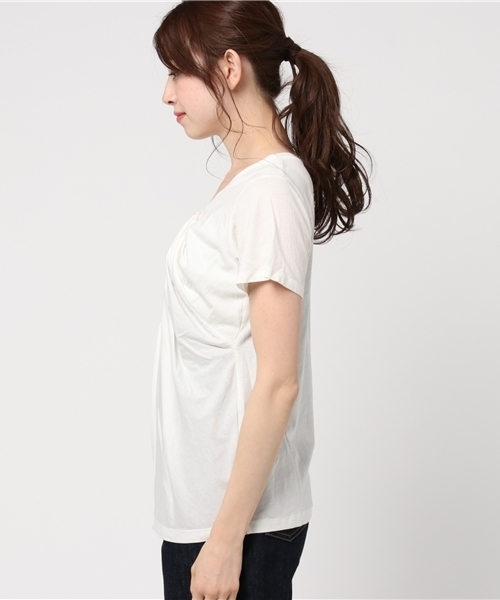 Audition(オーディション)の「M0468 フロントツイストプルオーバー(Tシャツ/カットソー・レディース・ネイビー/ブラック/ホワイト・MEDIUM)」の4枚目の写真