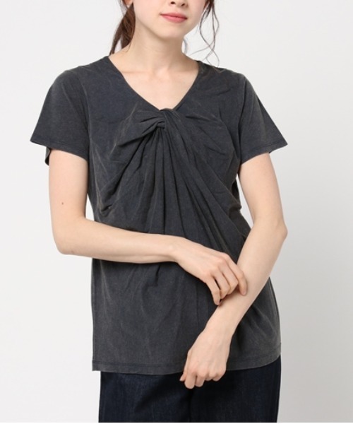 Audition(オーディション)の「M0468 フロントツイストプルオーバー(Tシャツ/カットソー・レディース・ネイビー/ブラック/ホワイト・MEDIUM)」の3枚目の写真